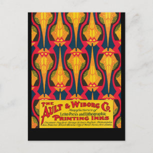 Vintage Printing Bläck Annons Vykort