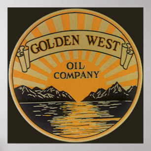 Vintage Product Label Art, Golden Väster Company Poster