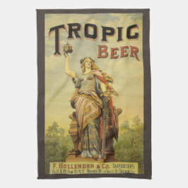Vintage Product Label Art, Tropik Beer Gladiator Kökshandduk
