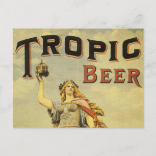 Vintage Product Label Art, Tropik Beer Gladiator Vykort