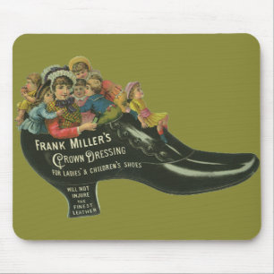 Vintage produktetikett, Frank Miller's Shoe Polish Musmatta