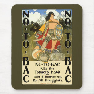 Vintage produktetikett konst, Nej till Bac, Sluta  Musmatta