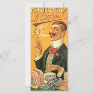Vintage produktetikett, rysk cigarettobak