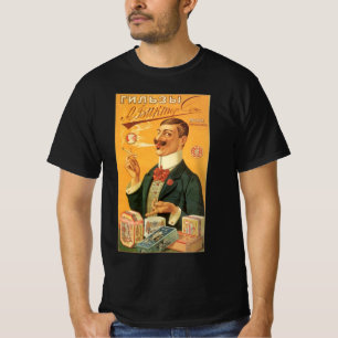 Vintage produktetikett, rysk cigarettobak t-shirt