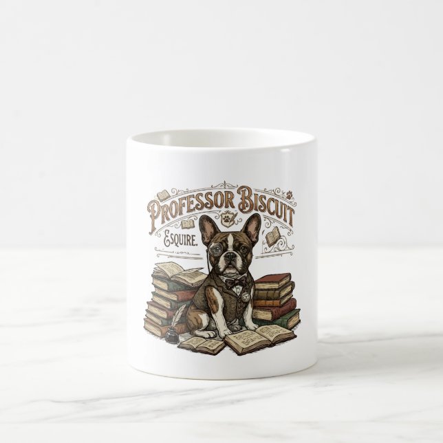 Vintage Professor Biscuit Frenchie Esquire  Kaffemugg (Center)