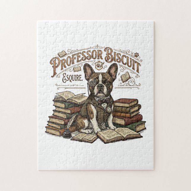Vintage Professor Biscuit Frenchie Esquire  Pussel (Vertikal)