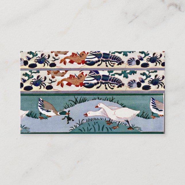 Vintage Profilkort Fåglar Visitkort (Framsida)