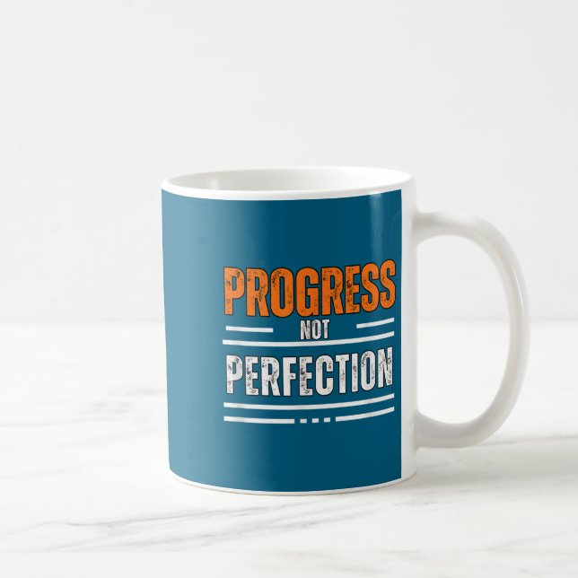 Vintage Progress Not Perfection Motivational Phras Kaffemugg (Höger)