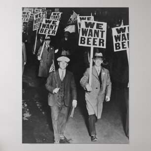 Vintage Prohibition Beer, Vi vill ha öl, ölkonst Poster