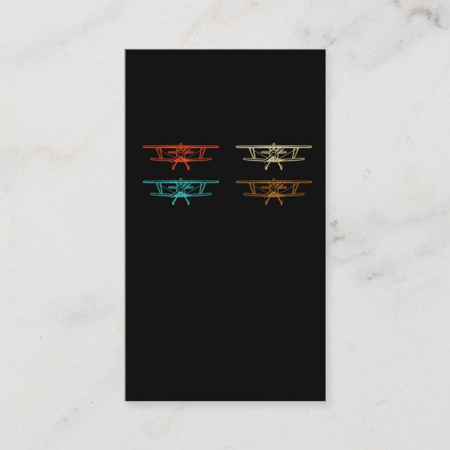 Vintage Propeller Aircraft Future Pilot Visitkort (Framsida)