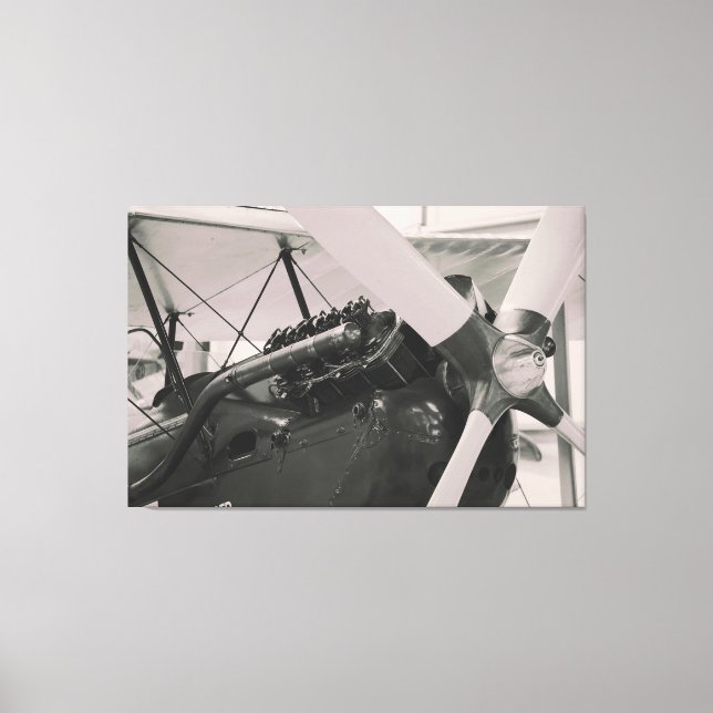 Vintage Propeller Flygplan fotoskrift. Canvastryck (Framsida)