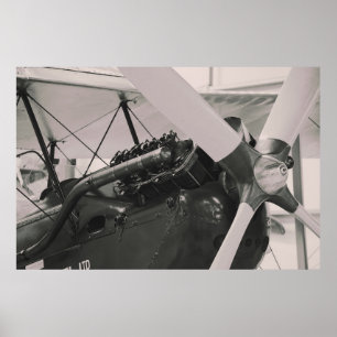 Vintage Propeller Flygplan fotoskrift. Poster