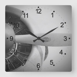 Vintage Propeller-flygplan Fyrkantig Klocka