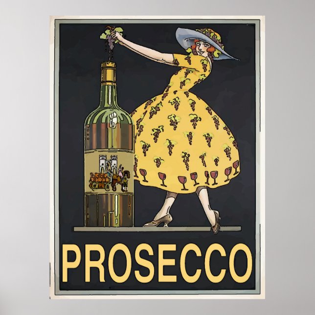 Vintage Prosecco Vin Maid Poster (Framsidan)