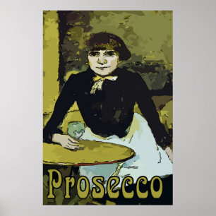 Vintage Prosecco Woman Poster