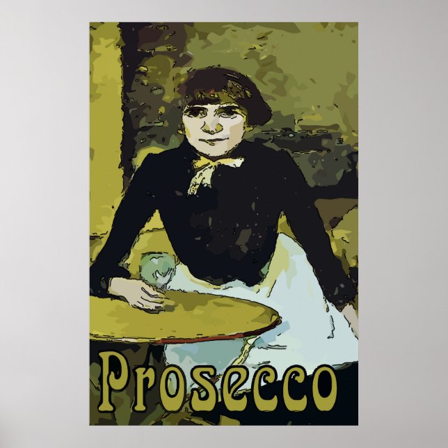 Vintage Prosecco Woman Poster (Framsidan)