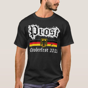 Vintage Prost Oktoberfest 2023 Beer German Flagga T Shirt