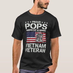 Vintage Proud Pops Vietnam Veteran USA flagga Far T Shirt