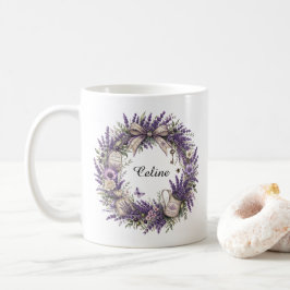 vintage provence lavendelkrans kaffemugg