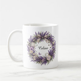 vintage provence lavendelkrans  kaffemugg