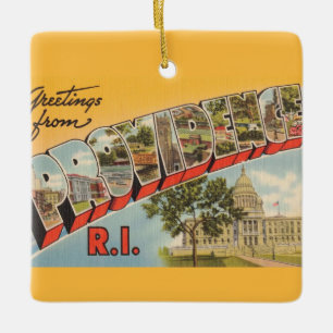 Vintage Providence RI-ornament Julgransprydnad Keramik