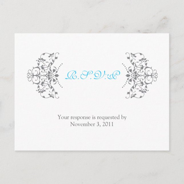 Vintage prydnadsram inbjudan vykort (Framsida)