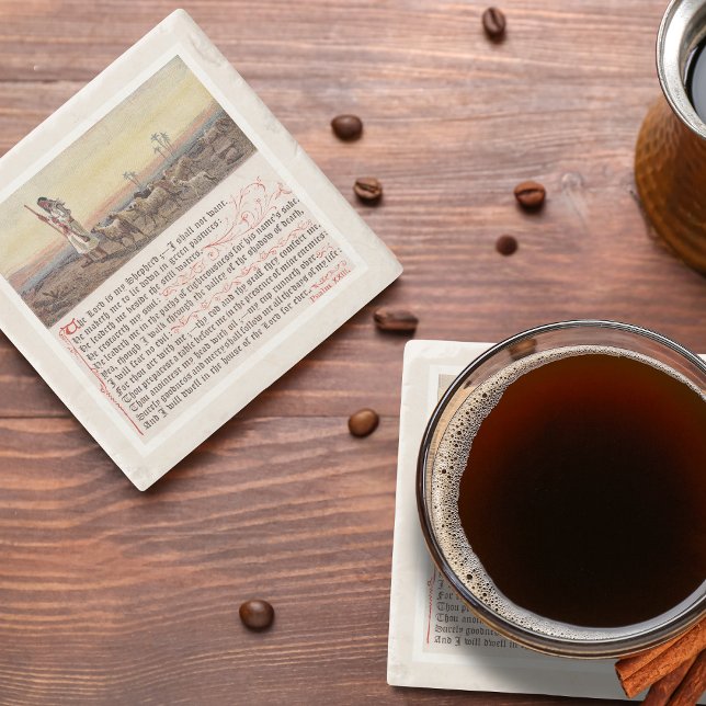 Vintage Psalm 23 Biblical Scripture  Stenunderlägg (Skapare uppladdad)