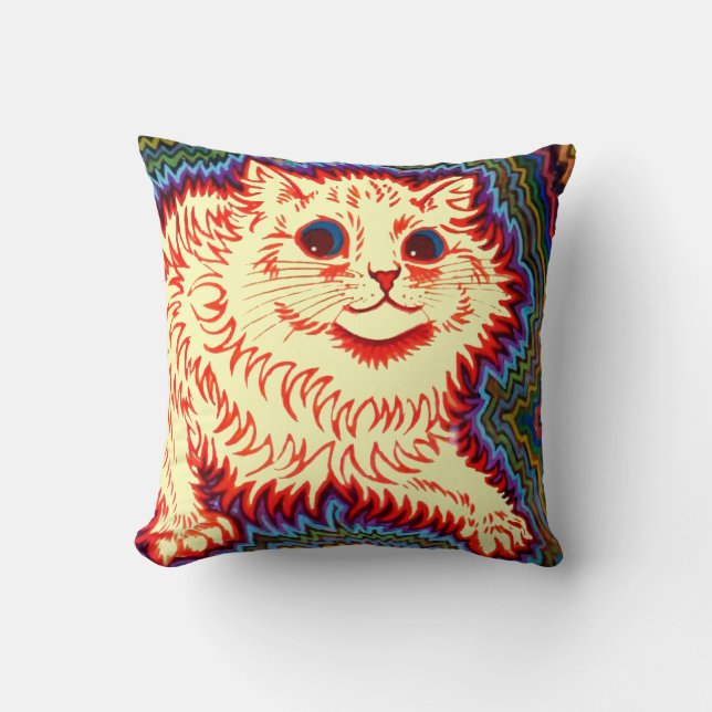 Vintage Psychedelic Cat av Louis Wain Kudde (Framsida)