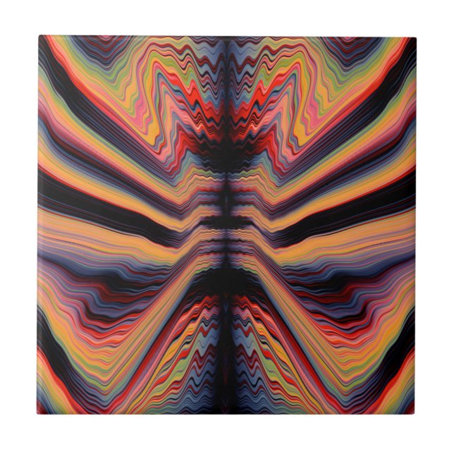 Vintage psychedelic mönster kakelplatta (Framsidan)
