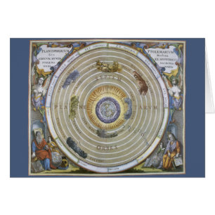Vintage Ptolemaisk planisfär av Andreas Cellarius Hälsningskort