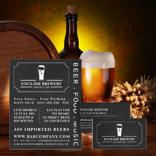 Vintage Pub Chalkboard, Pub/Brewery Advertising Reklamblad