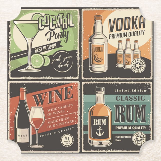 Vintage Pub Drink-plattor Underlägg Papper (Framsida)