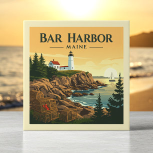 Vintage Pub Harbour Maine Kakelplatta