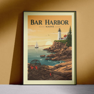 Vintage Pub Harbour Maine Poster