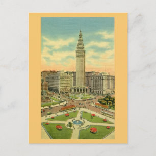 Vintage Public Square Cleveland Ohio Vykort
