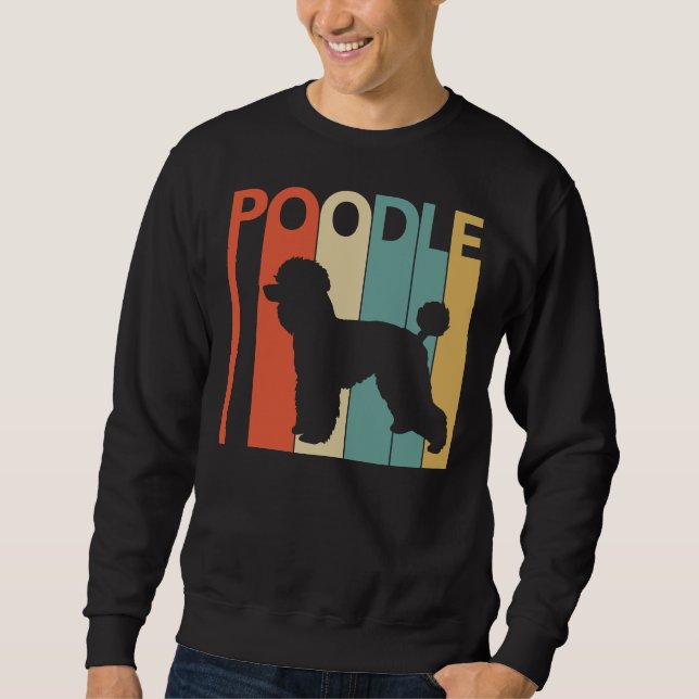 Vintage Pudel Hund Lång Ärmad Tröja (Framsida)