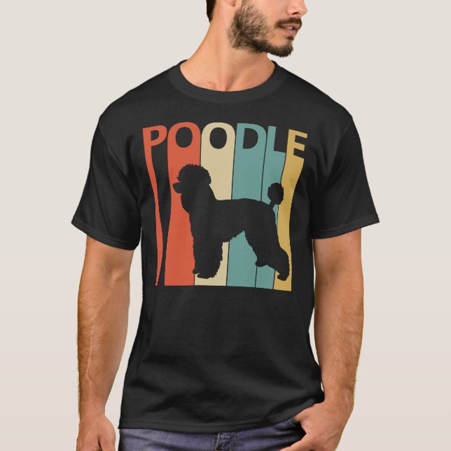Vintage Pudel Hund T Shirt (Framsida)