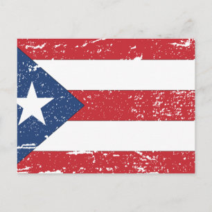 Vintage Puerto Rico Flagga Vykort