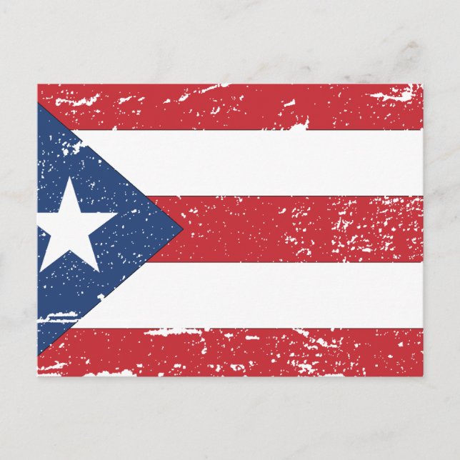 Vintage Puerto Rico Flagga Vykort (Framsida)