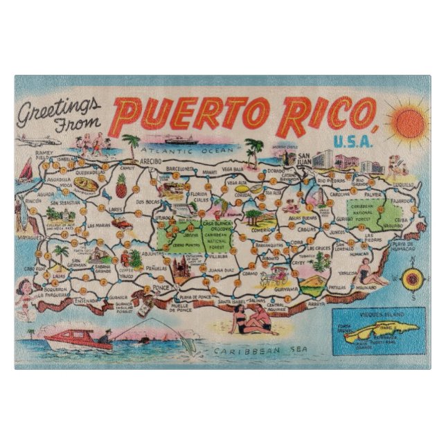 Vintage Puerto Rico Map (Framsidan)