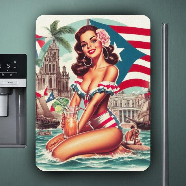 Vintage Puerto Rico Pin-Up Magnet (Skapare uppladdad)