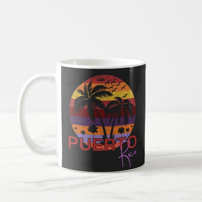 Vintage Puerto Rico Summer Beach Kaffemugg (Vänster)
