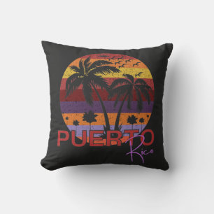 Vintage Puerto Rico Summer Beach Kudde