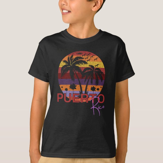 Vintage Puerto Rico Summer Beach T Shirt (Framsida)
