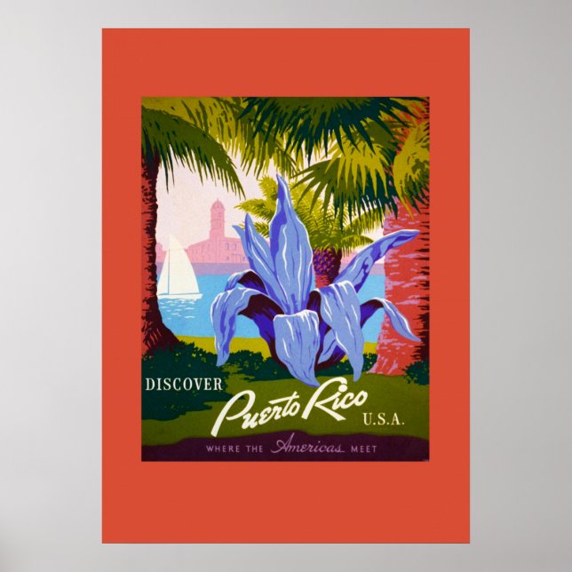 Vintage Puerto Rico Travel Poster (Framsidan)