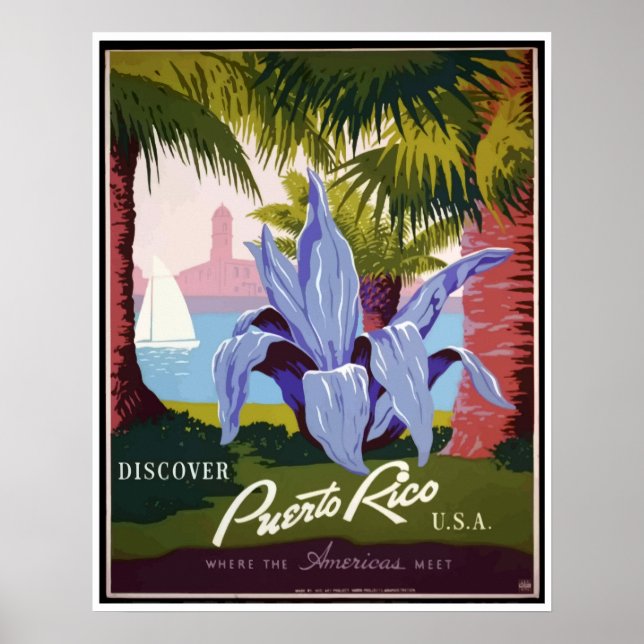 Vintage Puerto Rico Travel Poster (Framsidan)