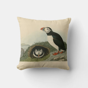 Vintage Puffin Illustration Kudde