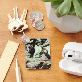 Vintage Puffins och Aquatic Birds av Louis Fuertes Nyckelring