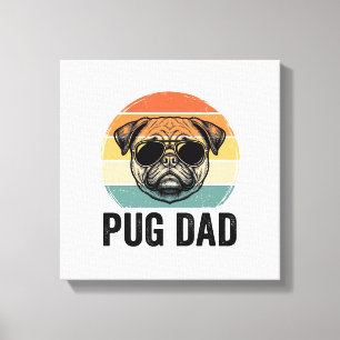 Vintage Pug Pappa Gravyr Hundälskare Design_1 Canvastryck