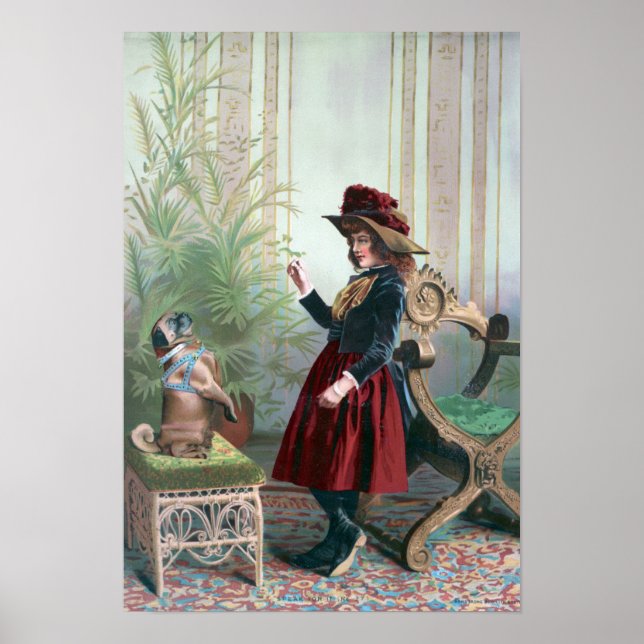 Vintage Pug Poster (Framsidan)